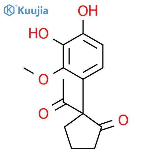 CYCLOPENTANONE, 2-ACETYL-2-(3,4-DIHYDROXY-2-METHOXYPHENYL)- structure
