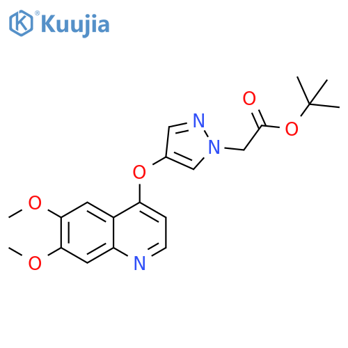 1H-Pyrazole-1-acetic acid, 4-[(6,7-dimethoxy-4-quinolinyl)oxy]-,1,1-dimethylethyl ester structure