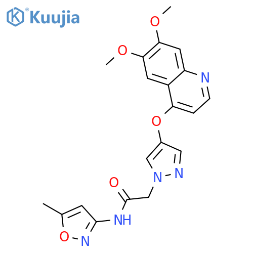 1H-Pyrazole-1-acetamide,4-[(6,7-dimethoxy-4-quinolinyl)oxy]-N-(5-methyl-3-isoxazolyl)- structure