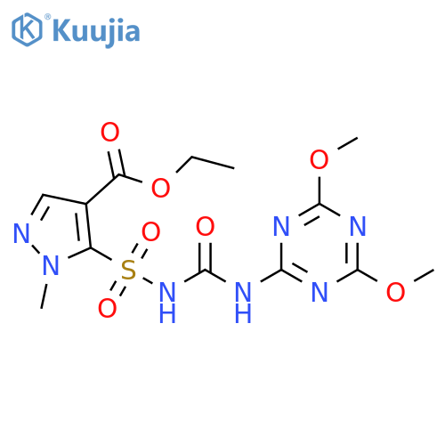 1H-Pyrazole-4-carboxylic acid,5-[[[[(4,6-dimethoxy-1,3,5-triazin-2-yl)amino]carbonyl]amino]sulfonyl]-1-methyl-, ethyl ester structure
