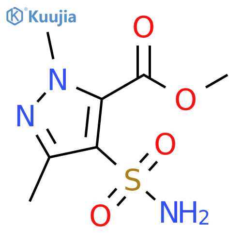 1H-Pyrazole-5-carboxylic acid, 4-(aminosulfonyl)-1,3-dimethyl-, methyl ester structure