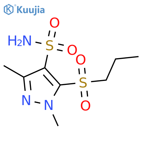 1H-Pyrazole-4-sulfonamide, 1,3-dimethyl-5-(propylsulfonyl)- structure