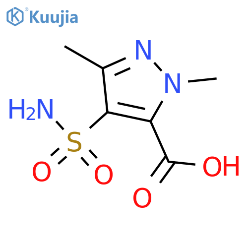 1H-Pyrazole-5-carboxylic acid, 4-(aminosulfonyl)-1,3-dimethyl- structure