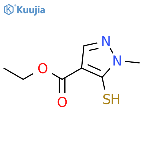1H-Pyrazole-4-carboxylic acid, 5-mercapto-1-methyl-, ethyl ester structure