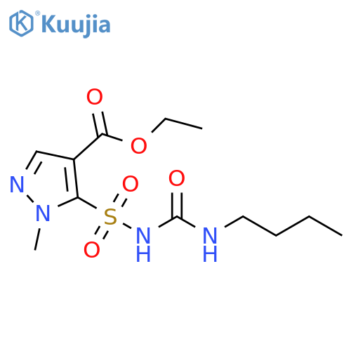 1H-Pyrazole-4-carboxylic acid, 5-[[[(butylamino)carbonyl]amino]sulfonyl]-1-methyl-, ethyl ester structure