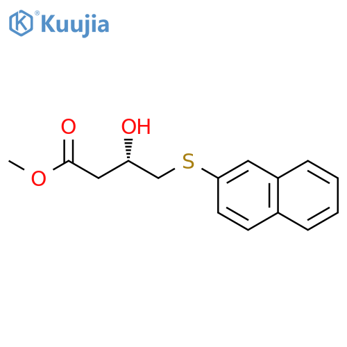 Butanoic acid, 3-hydroxy-4-(2-naphthalenylthio)-, methyl ester, (3S)- structure