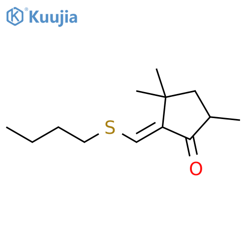Cyclopentanone, 2-[(butylthio)methylene]-3,3,5-trimethyl-, (E)- structure