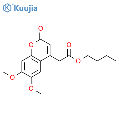 2H-1-Benzopyran-4-acetic acid, 6,7-dimethoxy-2-oxo-, butyl ester structure