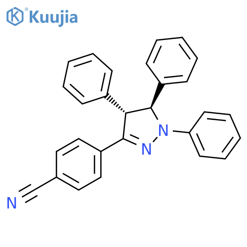 Benzonitrile, 4-(4,5-dihydro-1,4,5-triphenyl-1H-pyrazol-3-yl)-, trans- structure