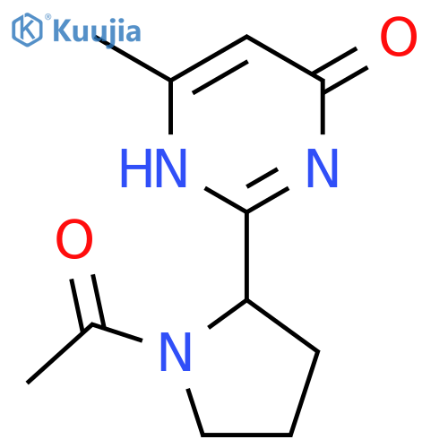 Pyrrolidine, 1-acetyl-2-(1,4-dihydro-6-methyl-4-oxo-2-pyrimidinyl)- structure