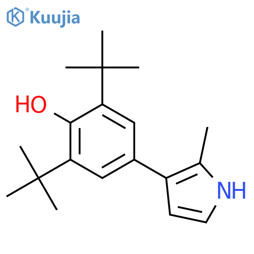 Phenol, 2,6-bis(1,1-dimethylethyl)-4-(2-methyl-1H-pyrrol-3-yl)- structure