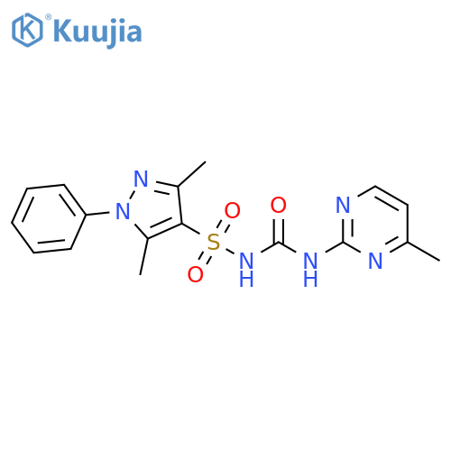 1H-Pyrazole-4-sulfonamide,3,5-dimethyl-N-[[(4-methyl-2-pyrimidinyl)amino]carbonyl]-1-phenyl- structure