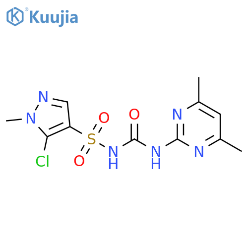 1H-Pyrazole-4-sulfonamide, 5-chloro-N-[[(4,6-dimethyl-2-pyrimidinyl)amino]carbonyl]-1-methyl- structure