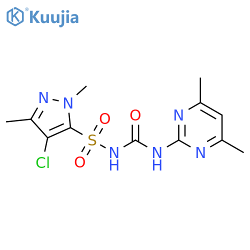 1H-Pyrazole-5-sulfonamide,4-chloro-N-[[(4,6-dimethyl-2-pyrimidinyl)amino]carbonyl]-1,3-dimethyl- structure