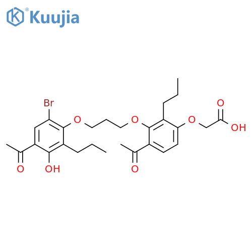 Acetic acid, 2-[4-acetyl-3-[3-(4-acetyl-6-bromo-3-hydroxy-2-propylphenoxy)propoxy]-2-propylphenoxy]- structure
