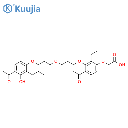 Acetic acid, 2-[4-acetyl-3-[3-[3-(4-acetyl-3-hydroxy-2-propylphenoxy)propoxy]propoxy]-2-propylphenoxy]- structure