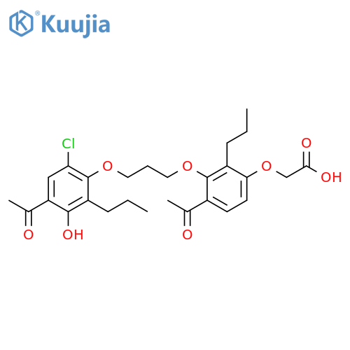 Acetic acid,[4-acetyl-3-[3-(4-acetyl-6-chloro-3-hydroxy-2-propylphenoxy)propoxy]-2-propylphenoxy]- structure