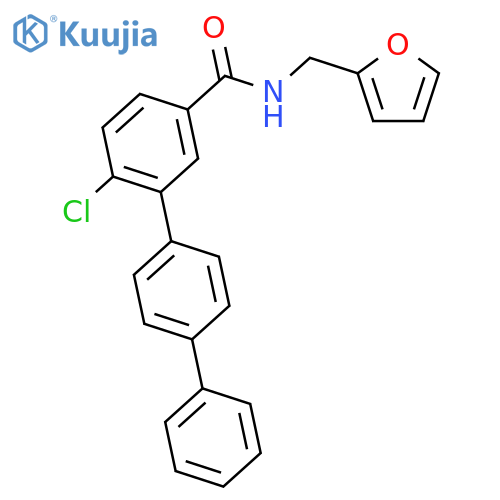 [1,1':4',1''-Terphenyl]-3-carboxamide, 6-chloro-N-(2-furanylmethyl)- structure
