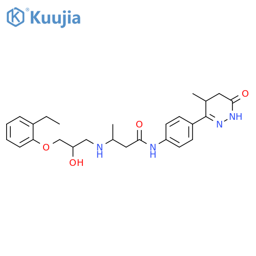 Butanamide, 3-[[3-(2-ethylphenoxy)-2-hydroxypropyl]amino]-N-[4-(1,4,5,6-tetrahydro-4-methyl-6-oxo-3-pyridazinyl)phenyl]- structure
