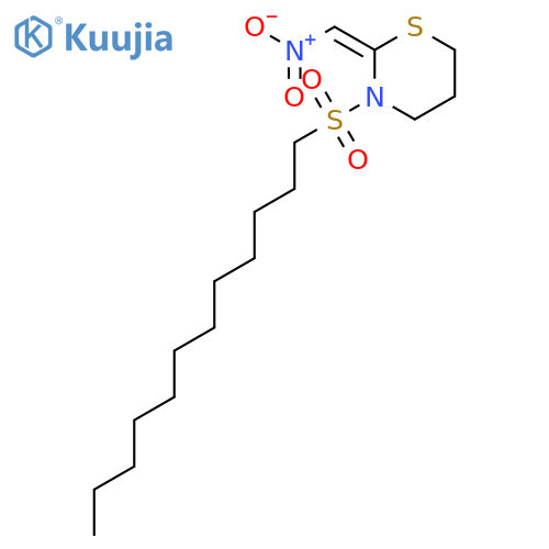 2H-1,3-Thiazine, 3-(dodecylsulfonyl)tetrahydro-2-(nitromethylene)- structure