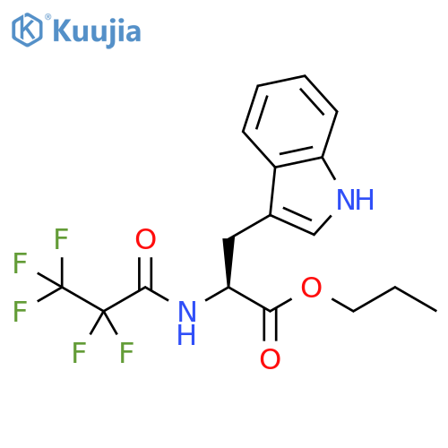 Tryptophan, N-(2,2,3,3,3-pentafluoro-1-oxopropyl)-, propyl ester structure