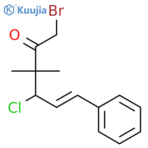 5-Hexen-2-one, 1-bromo-4-chloro-3,3-dimethyl-6-phenyl-, (E)- structure