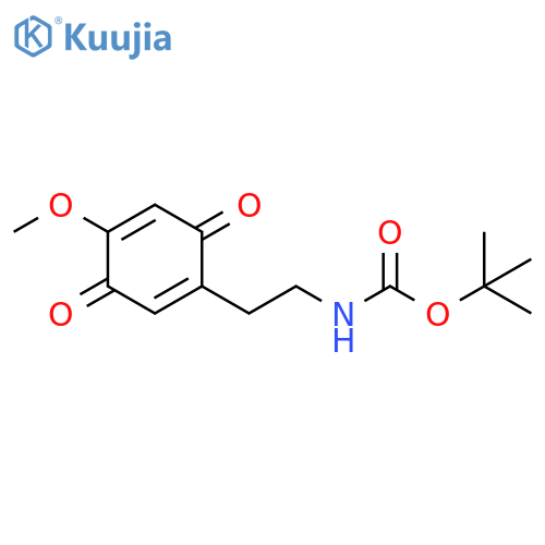 Carbamic acid, [2-(4-methoxy-3,6-dioxo-1,4-cyclohexadien-1-yl)ethyl]-, 1,1-dimethylethyl ester (9CI) structure