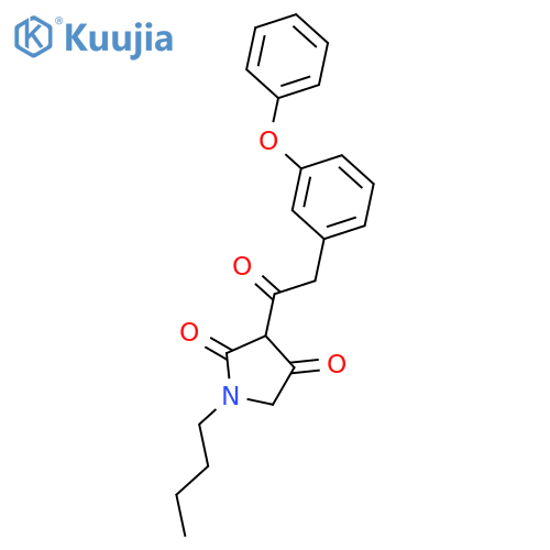 2,4-PYRROLIDINEDIONE, 1-BUTYL-3-[(3-PHENOXYPHENYL)ACETYL]- structure