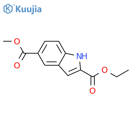 Indole-2,5-dicarboxylic acid 2-ethyl ester 5-methylester structure