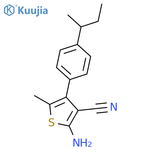 2-Amino-4-(4-sec-butylphenyl)-5-methylthiophene-3-carbonitrile structure