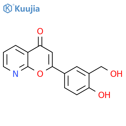 4H-Pyrano[2,3-b]pyridin-4-one, 2-[4-hydroxy-3-(hydroxymethyl)phenyl]- structure