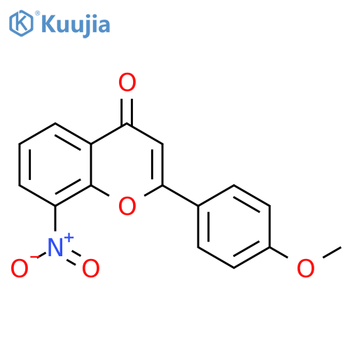 4H-1-Benzopyran-4-one, 2-(4-methoxyphenyl)-8-nitro- structure