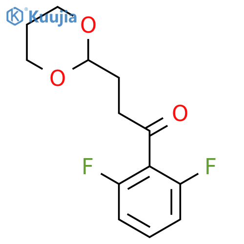 1-(2,6-difluorophenyl)-3-(1,3-dioxan-2-yl)propan-1-one structure