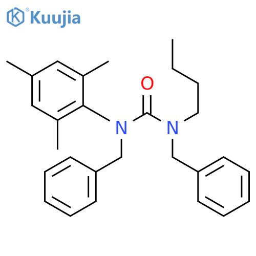 Urea, N-butyl-N,N'-bis(phenylmethyl)-N'-(2,4,6-trimethylphenyl)- structure