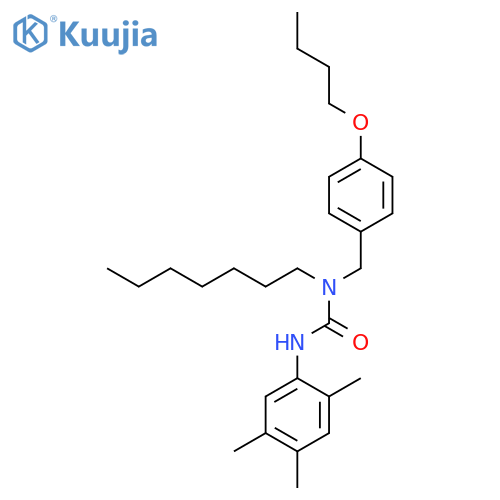 Urea, N-[(4-butoxyphenyl)methyl]-N-heptyl-N'-(2,4,5-trimethylphenyl)- structure