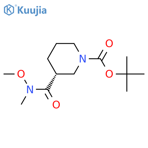 1-Piperidinecarboxylic acid, 3-[(MethoxyMethylaMino)carbonyl]-, 1,1-diMethylethyl ester, (3R)- structure