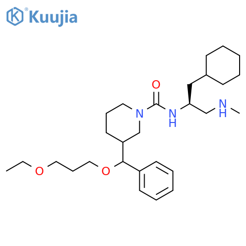 1-Piperidinecarboxamide,N-[(1S)-2-cyclohexyl-1-[(methylamino)methyl]ethyl]-3-[(3-ethoxypropoxy)phenylmethyl]- structure