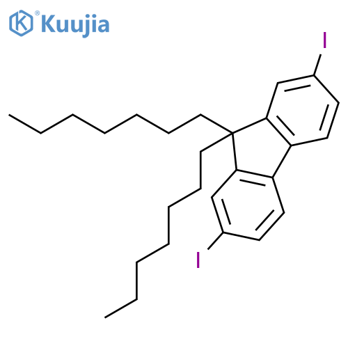 9H-Fluorene, 9,9-diheptyl-2,7-diiodo- structure