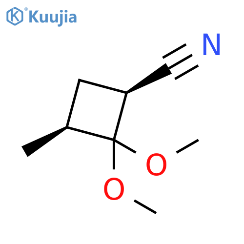 Cyclobutanecarbonitrile, 2,2-dimethoxy-3-methyl-, cis- structure