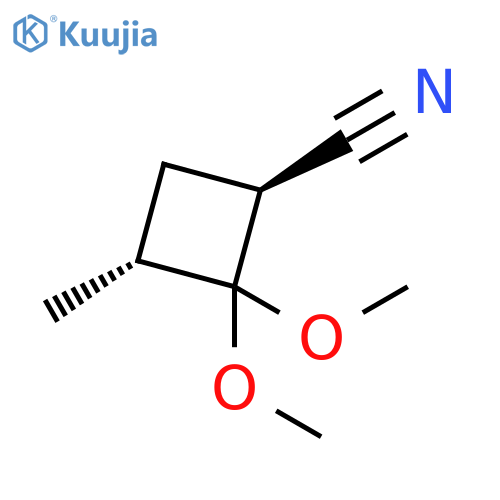 Cyclobutanecarbonitrile, 2,2-dimethoxy-3-methyl-, trans- structure