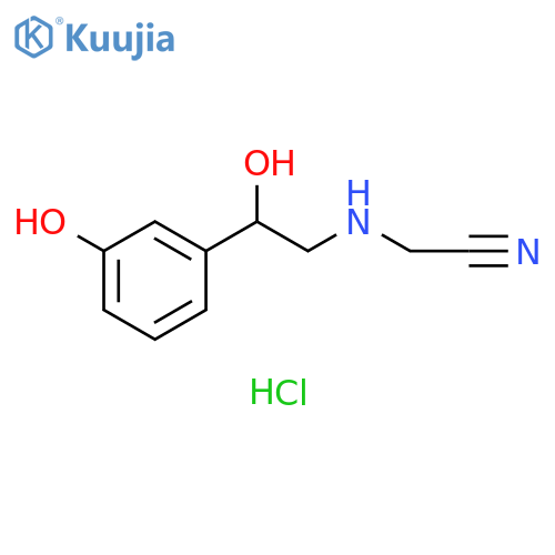 Acetonitrile, [[2-hydroxy-2-(3-hydroxyphenyl)ethyl]amino]-,monohydrochloride structure