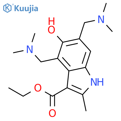 ethyl 4,6-bis[(dimethylamino)methyl]-5-hydroxy-2-methyl-1H-indole-3-carboxylate structure