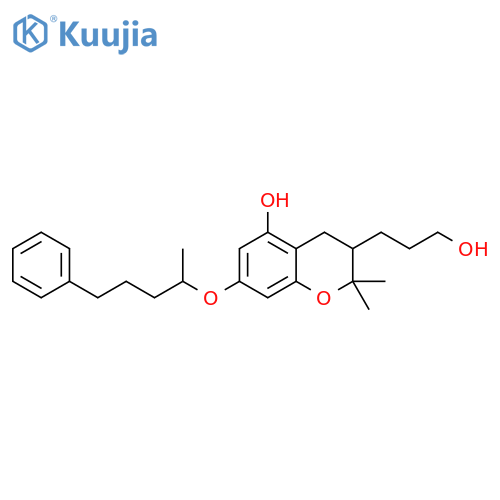 2H-1-Benzopyran-3-propanol, 3,4-dihydro-5-hydroxy-2,2-dimethyl-7-(1-methyl-4-phenylbutoxy)- structure