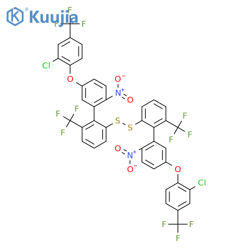2-[5-[2-Chloro-4-(trifluoromethyl)phenoxy]-2-nitrophenyl]-1-[[2-[5-[2-chloro-4-(trifluoromethyl)phenoxy]-2-nitrophenyl]-3-(trifluoromethyl)phenyl]disulfanyl]-3-(trifluoromethyl)benzene structure
