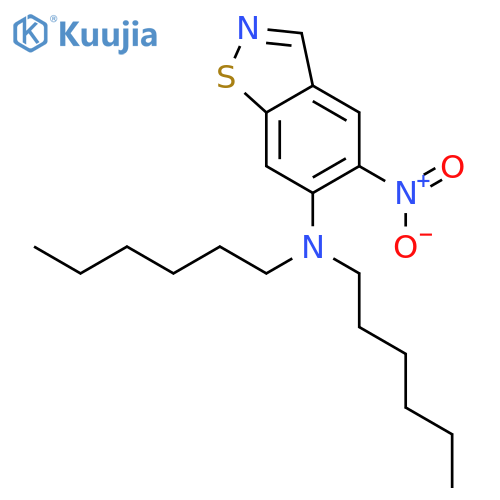 1,2-Benzisothiazol-6-amine, N,N-dihexyl-5-nitro- structure