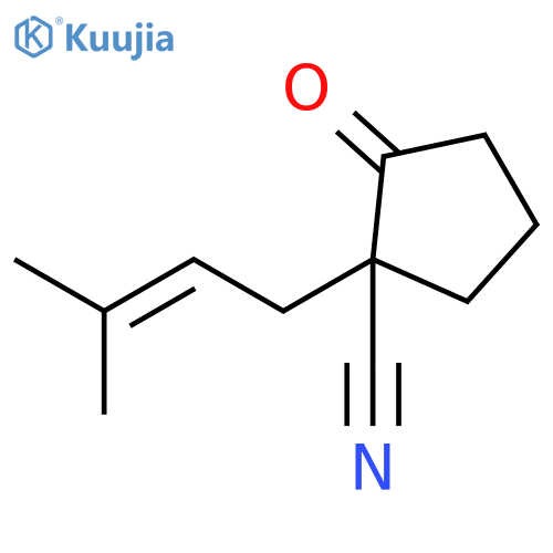 Cyclopentanecarbonitrile, 1-(3-methyl-2-butenyl)-2-oxo- structure