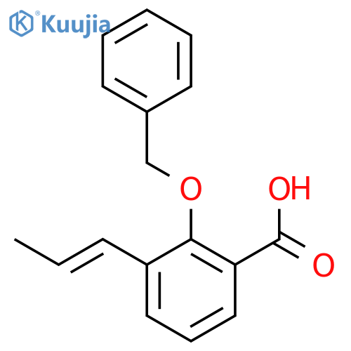 Benzoic acid, 2-(phenylmethoxy)-3-(1-propenyl)- structure