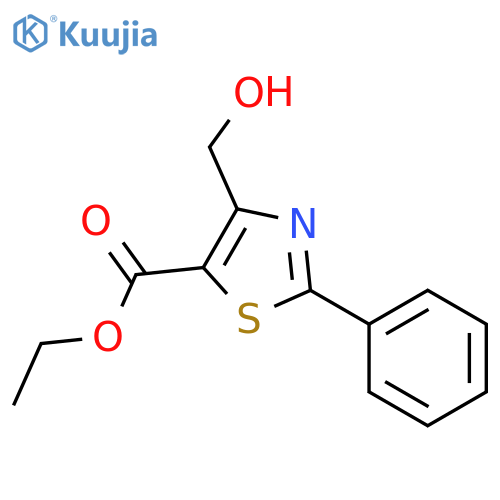 5-Thiazolecarboxylic acid, 4-(hydroxymethyl)-2-phenyl-, ethyl ester structure
