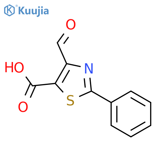 4-formyl-2-phenyl-1,3-thiazole-5-carboxylic acid structure