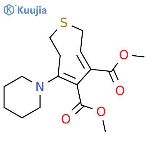 2H-Thiocin-4,5-dicarboxylic acid, 7,8-dihydro-6-(1-piperidinyl)-,dimethyl ester, (Z,Z)- structure